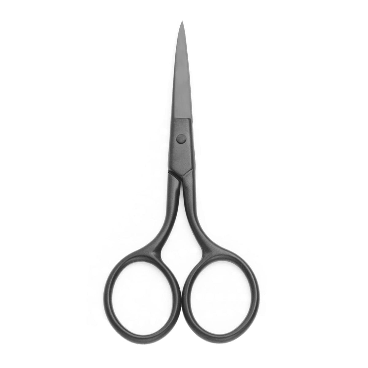 Motanar Stainless Steel Grooming Scissors for Facial Hair, Nose, Eyebrow Trimming - 3.9 Inch Black