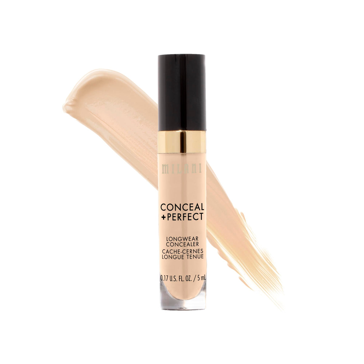 Milani Conceal + Perfect Longwear Concealer - Light Nude, Vegan, 0.17 Fl Oz, Covers Imperfections