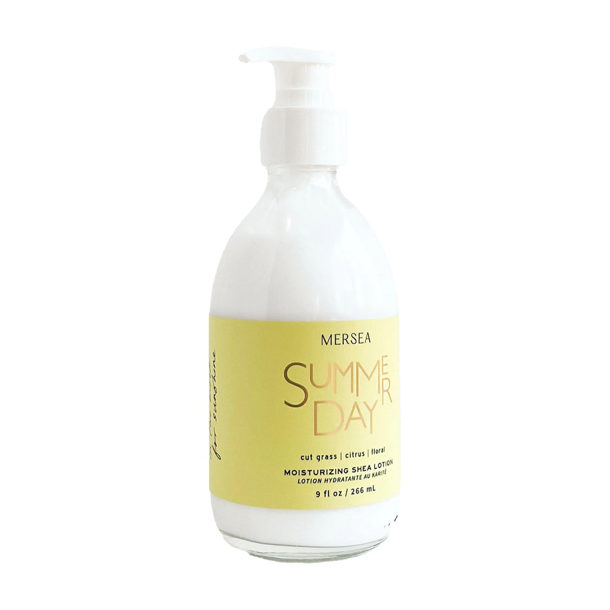 Mersea Luxury Shea Lotion - Hand & Body Lotion, 9 Oz Glass Bottle, Summer Day Scent