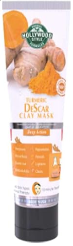 Hollywood Style Organic Turmeric Descar Clay Mask For Radiant Skin & Acne Treatment