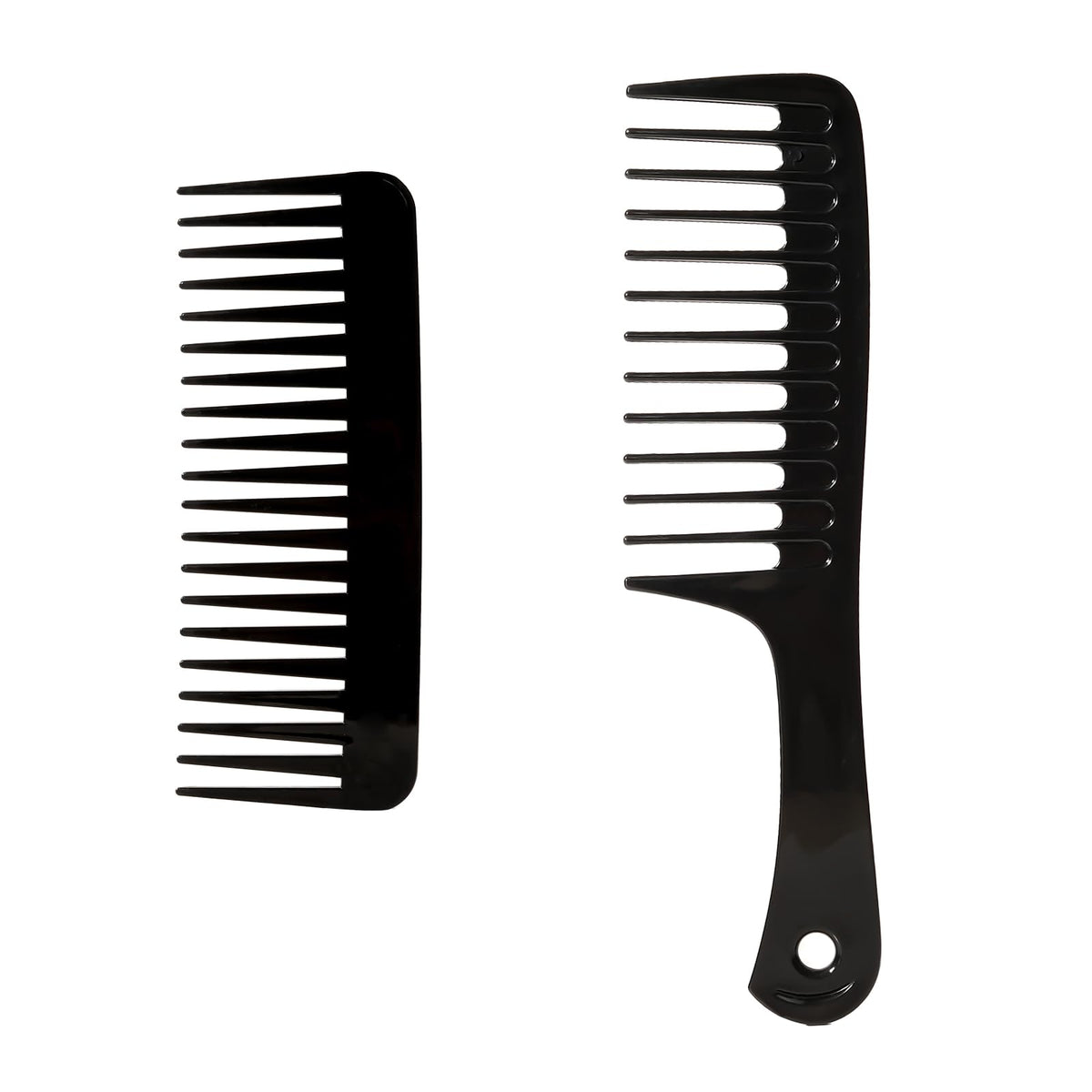 Fgail Wide Tooth Comb Set For Curly Hair – Large Detangler For Wet/Dry Use, Black-Pink