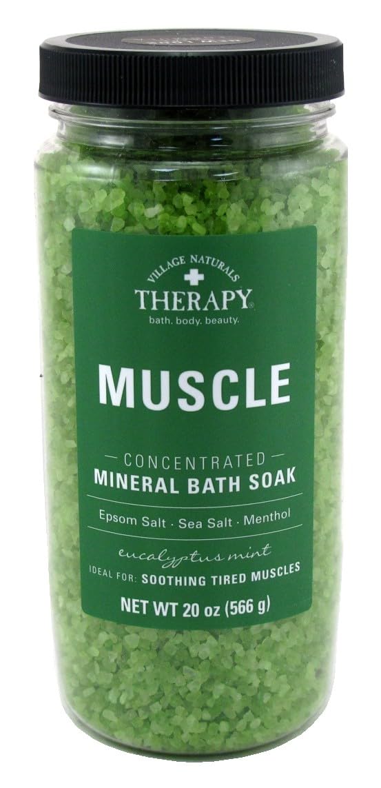 Village Naturals Therapy Aches & Pains Mineral Bath Soak, 20 Oz, Relaxing Bath Essentials