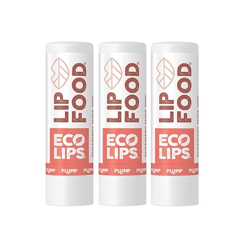 Eco Lips Organic Lip Balm - Lip Food (Plump) - 3 Count - Natural Moisturizing Care