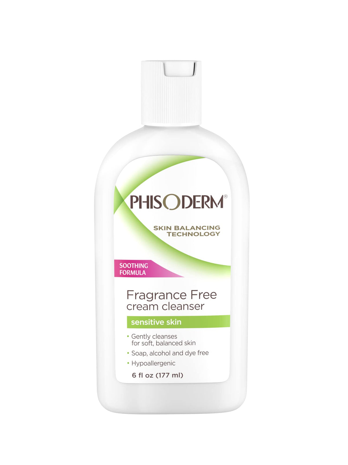 Phisoderm Fragrance Free Cream Cleanser For Sensitive Skin, 6 Oz (Pack Of 4)