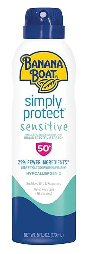 Banana Boat Spf 50+ Simply Protect Sensitive Sunscreen Spray, 6 Oz (Pack Of 2)