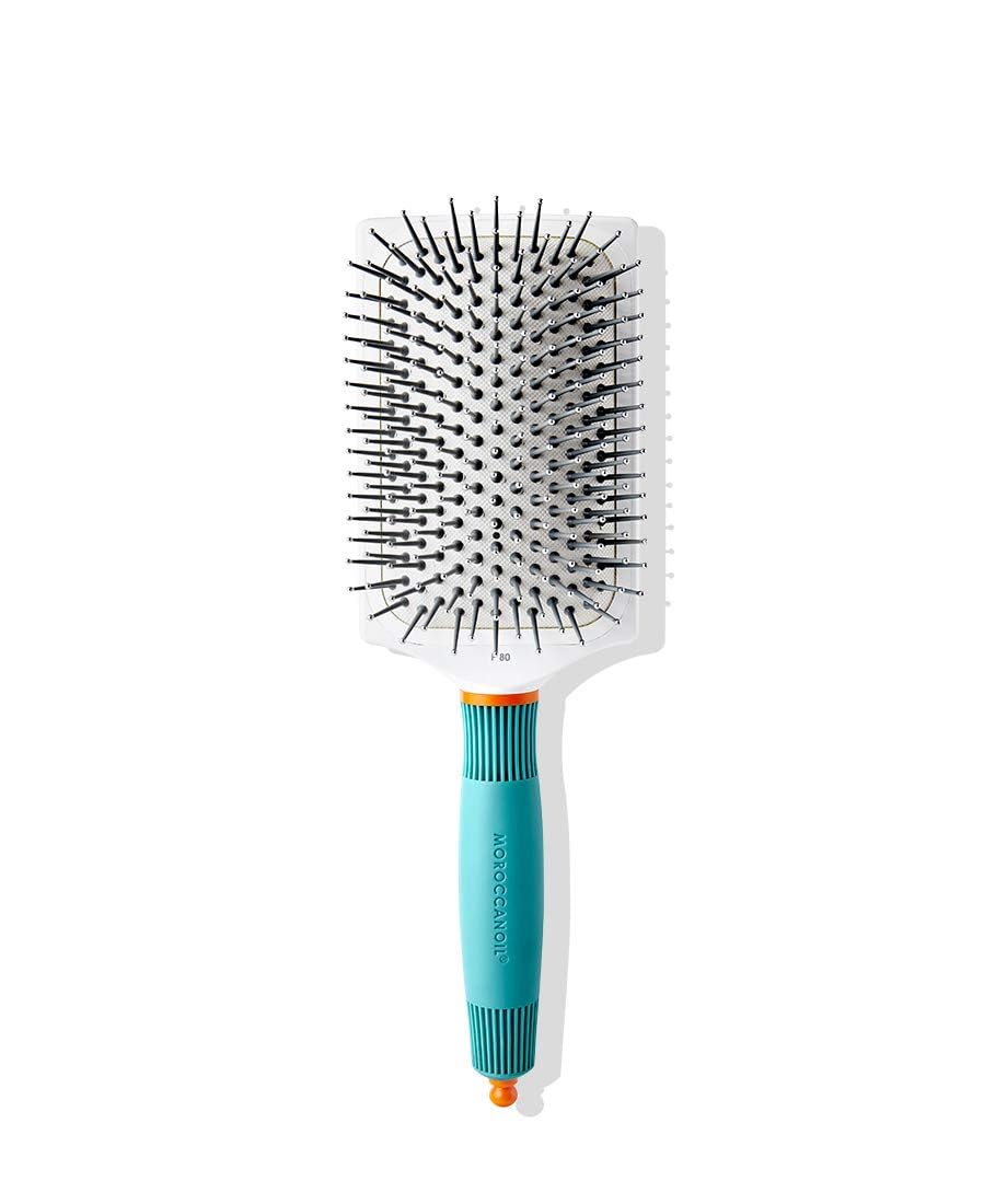 Moroccanoil Ionic Paddle Brush - White Ceramic, 1 Count For Effortless Styling