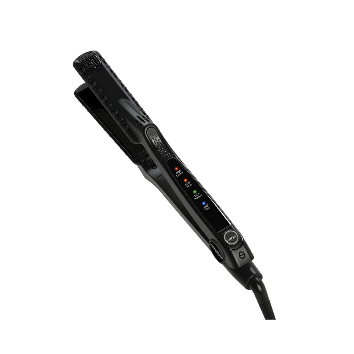 Croc Titanium Flat Iron 1 Inch - Black Led Hair Straightener For Smooth Styling