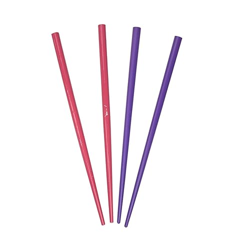 Motique Accessories 2 Sets Wooden Hair Sticks Chopsticks - Pink & Purple, Pack of 4