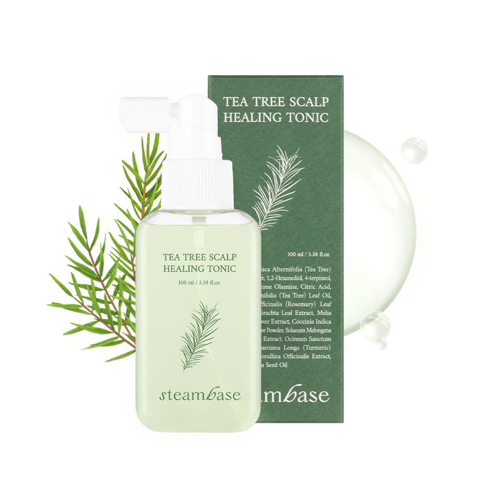 Steambase Tea Tree Scalp Healing Tonic | Hydrating Serum For Dry, Itchy, Oily Skin | 3.38