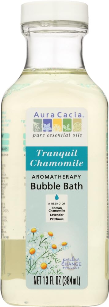 Aura Cacia Tranquil Chamomile Aromatherapy Bubble Bath, 13 Oz, Pack Of 5