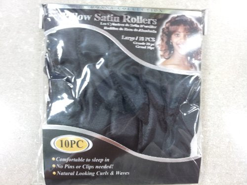 Donna Collection Black Satin Rollers Pillow - 1 Count, Luxurious Hair Care Accessory