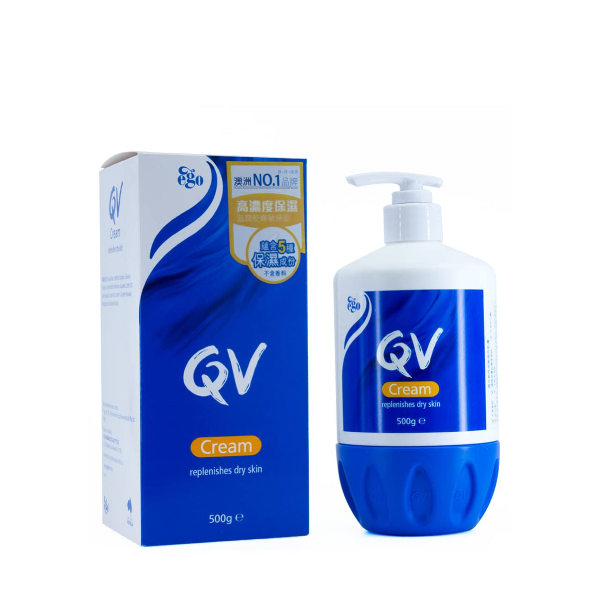 Qv Cream 500G Pump Bottle - Moisturizing Skin Care, Made In Australia, 17.5 Ounce