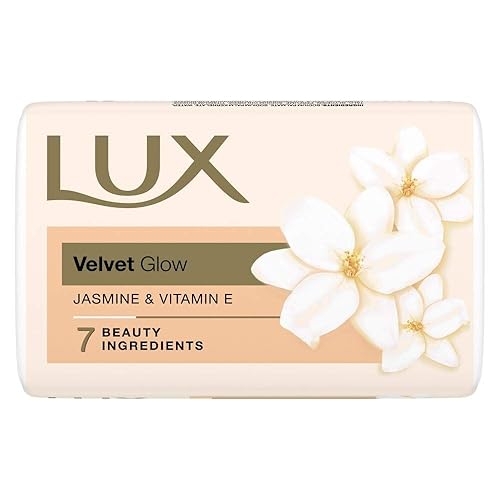 Lux Velvet Touch Jasmine & Almond Oil Soap Bar, 3 Pack, 150G Each, White