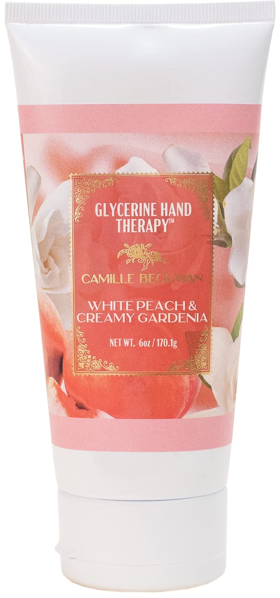 Camille Beckman Glycerine Hand Therapy Cream, White Peach & Creamy Gardenia, 6 Oz