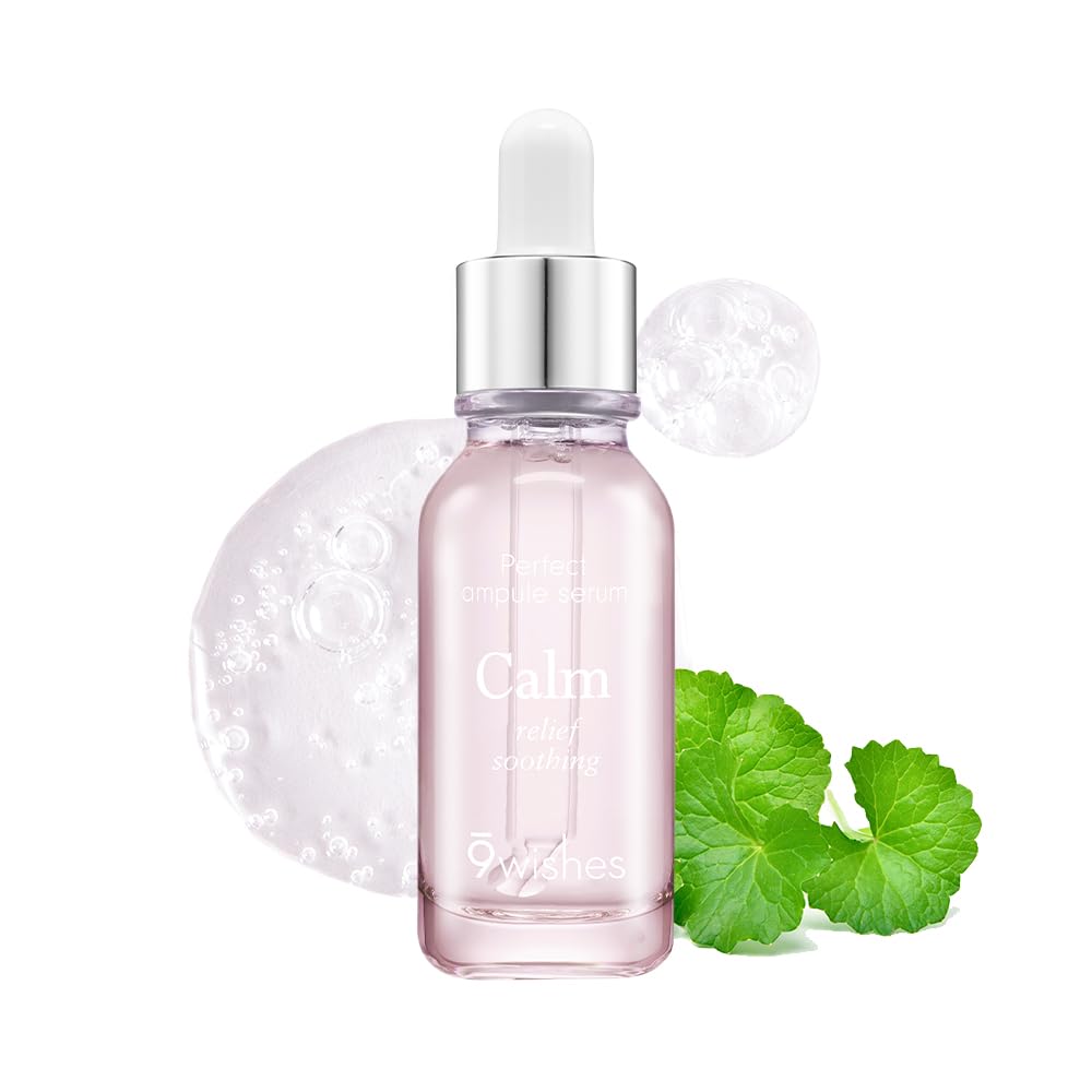 9 Wishes Calm Ampule Serum 0.85 Fl Oz - Ph Balance, Centella Asiatica, Plant-Based Korean Skincare