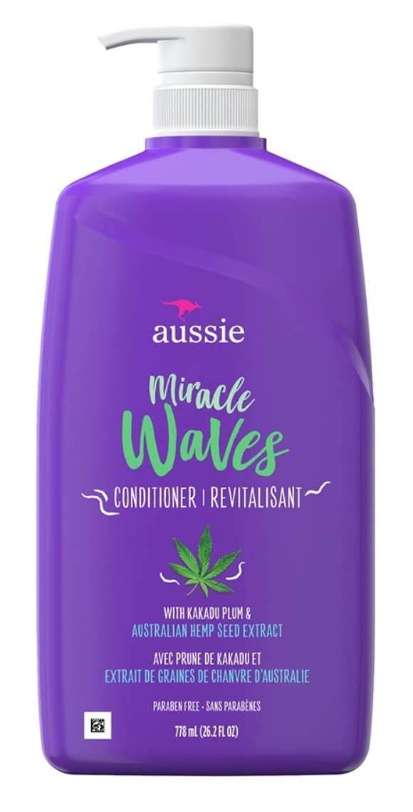 Aussie Miracle Waves Conditioner 26.2 Oz (Pack Of 2) - Hydrating Hair Care Solution