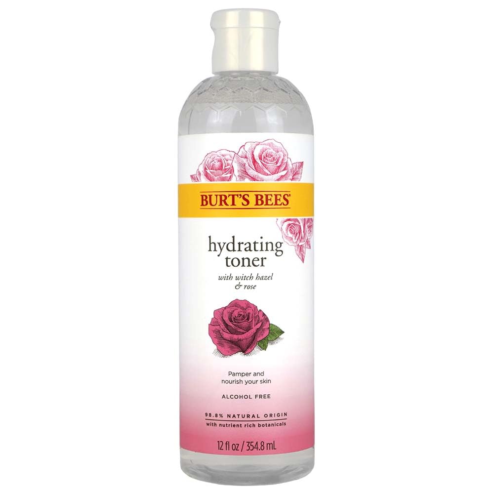 Burt'S Bees Calming Toner, Witch Hazel & Rose, 12 Oz - Unisex Hydrating Facial Toner