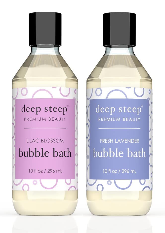 Deep Steep Bubble Bath 10Oz (2 Pack) - Aromatherapy Lilac Blossom & Fresh Lavender