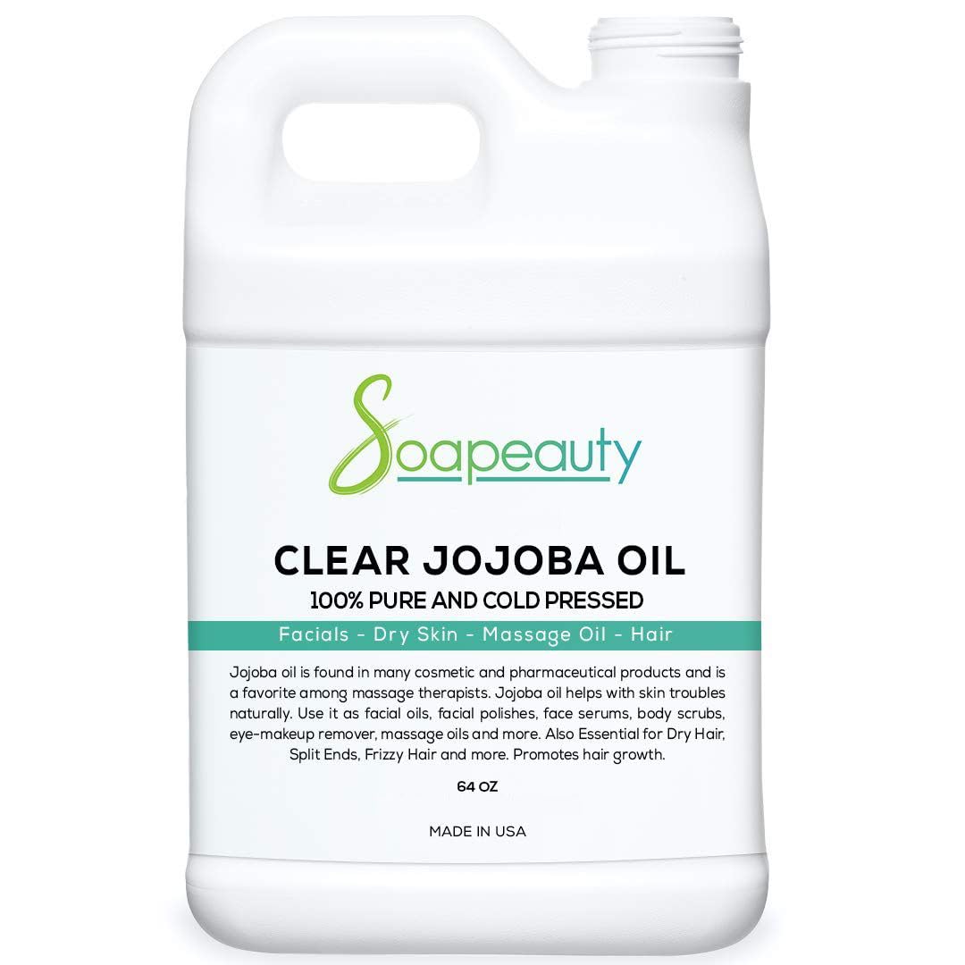 Soapeauty 100% Pure Clear Jojoba Oil | Moisturizing Skin, Hair & Nails | 64 fl oz