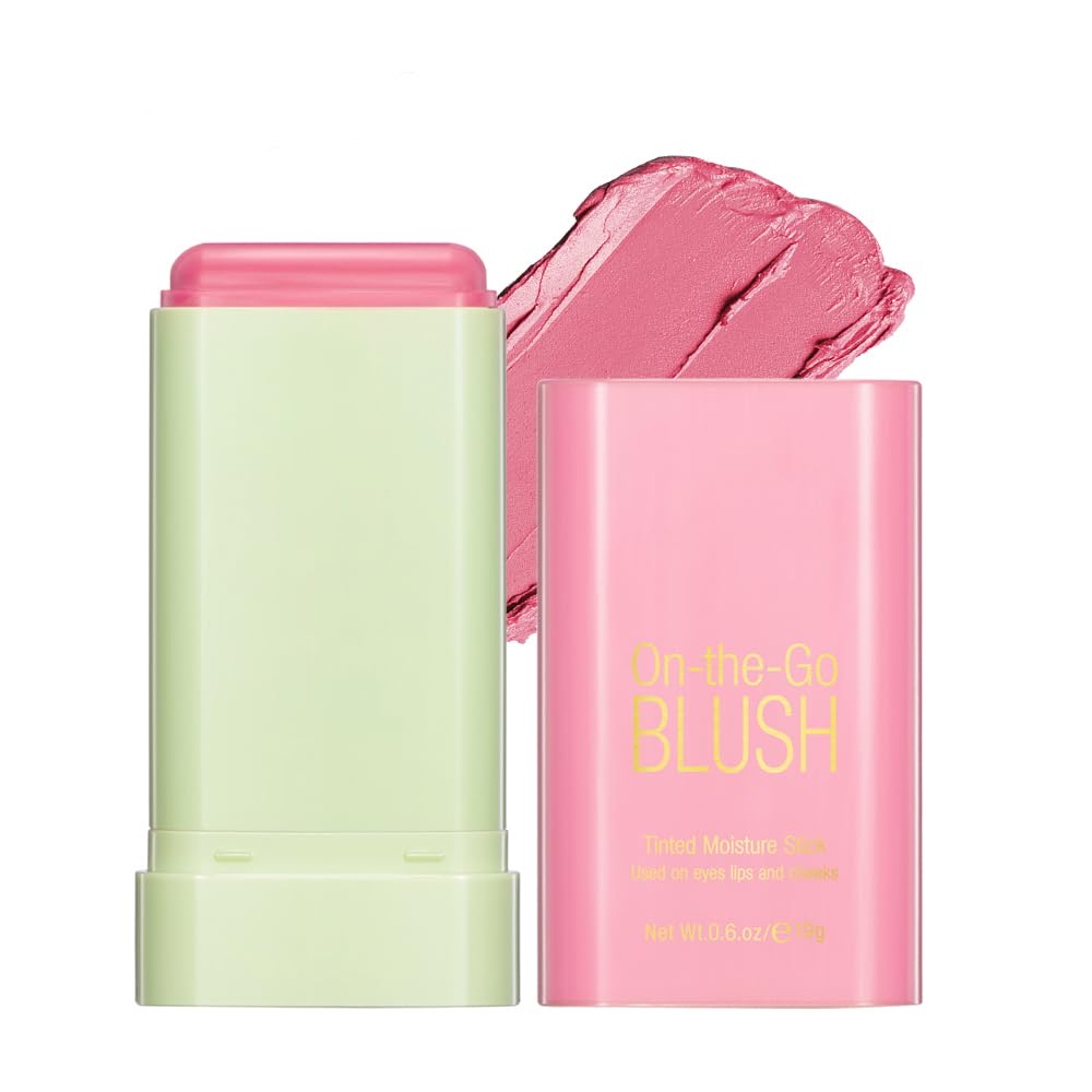 Paminify 2-In-1 Cream Blush Stick - Waterproof Hydrating Tint For Cheeks & Lips, 01 Shy Pink