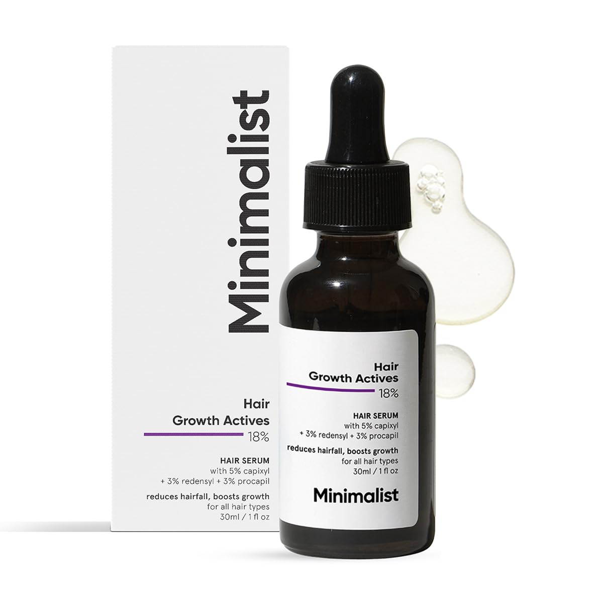 Minimalist Hair Density Serum - Hair Growth, Strengthens Follicles, Procapil, Redensyl, 1 Fl Oz