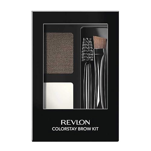 Revlon Colorstay Eyebrow Kit, Dark Brown Brow Powder & Pomade With Brush, 0.08 Oz