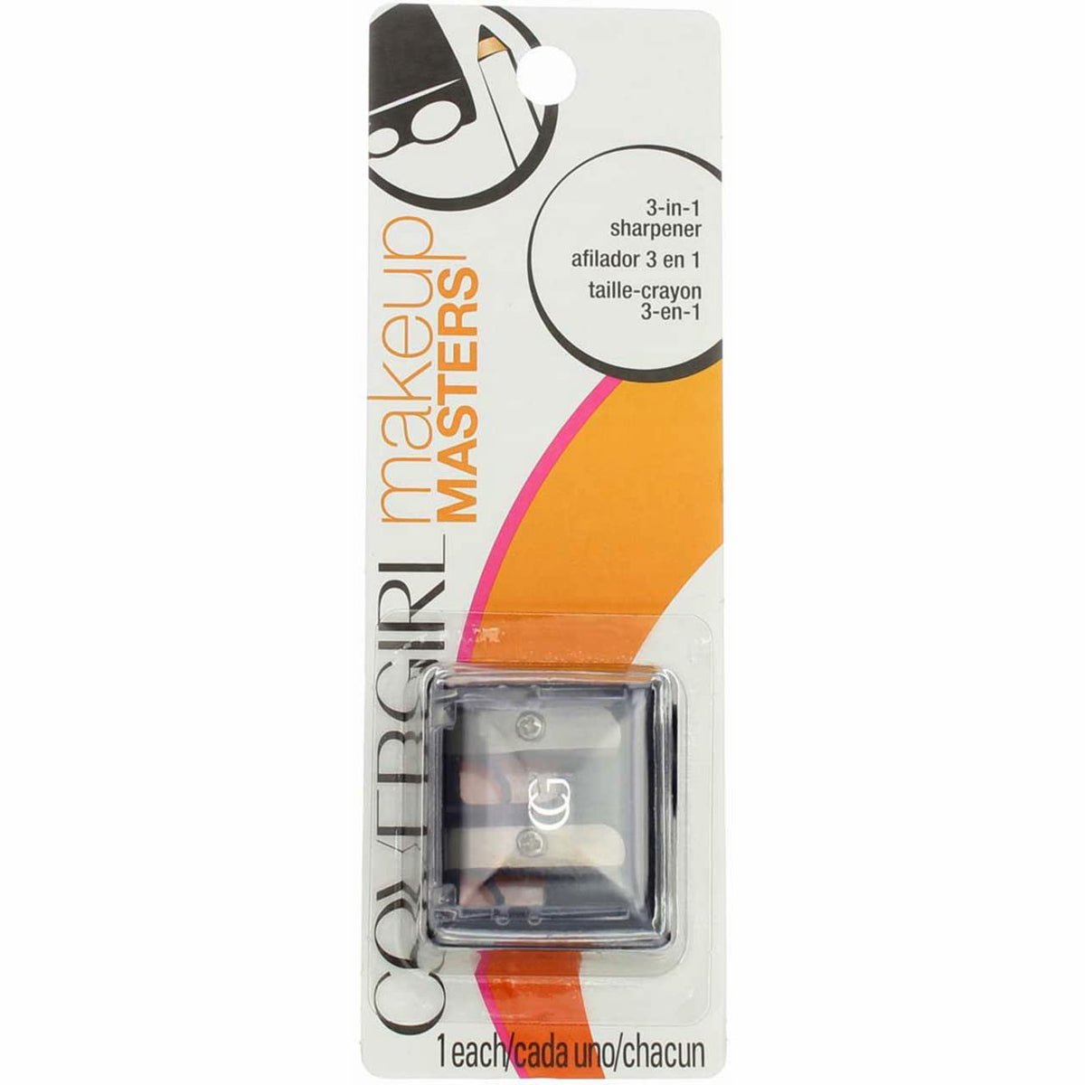 Covergirl 3-In-1 Pencil Sharpener - Black, Plastic, 1 Count (Pack Of 1)