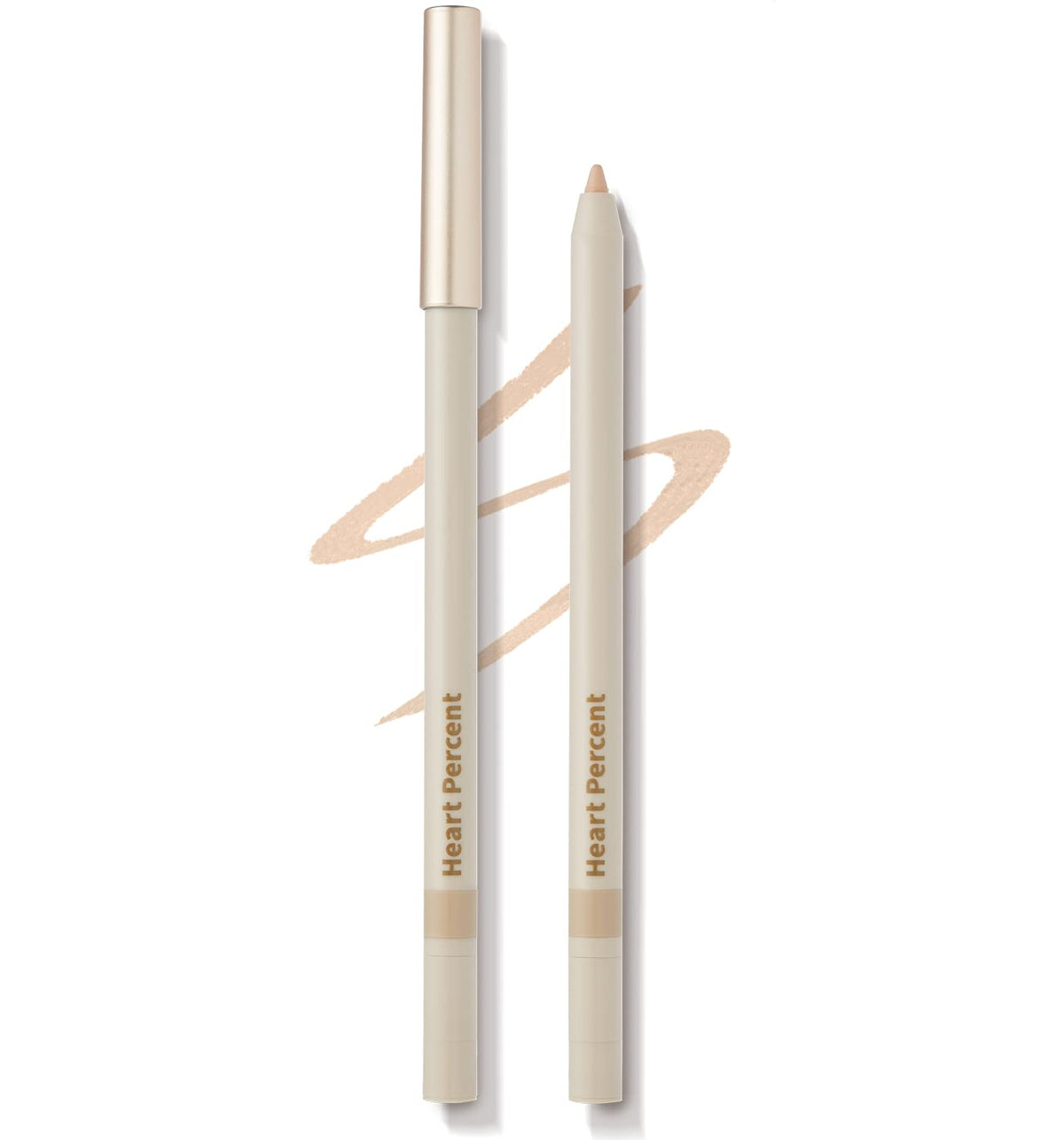 Heart Percent Long-Lasting Waterproof Gel Eyeliner Pencil, 03 Light Beige, With Sharpener