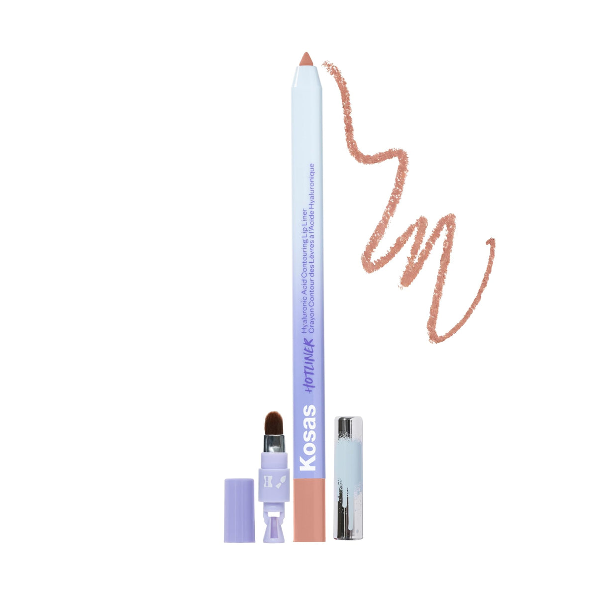 Kosas Hotliner Lip Liner Pencil - Hydrating, Long-Lasting With Brush & Sharpener In Neutral Pink Beige