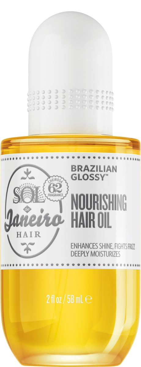 SOL DE JANEIRO Brazilian Glossy Nourishing Hair Oil, 2 Fl Oz - Fights Frizz, Clear Formula