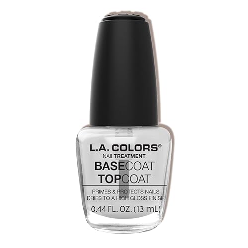 L.A. Colors Base Coat/Top Coat Treatment - 0.44 Fl Oz Nail Polish For Long-Lasting Wear