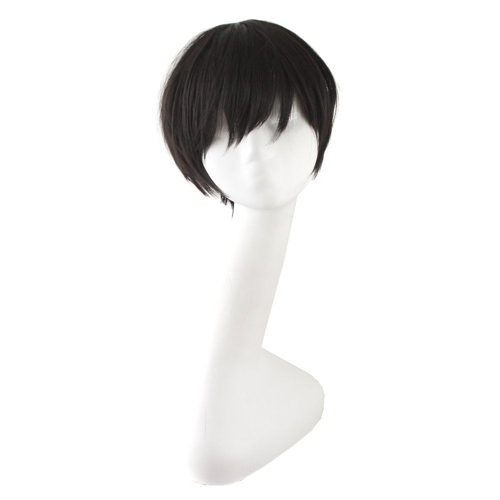 Mapofbeauty 12 Inch Black Synthetic Anime Cosplay Wig - Fashion Holiday Costume