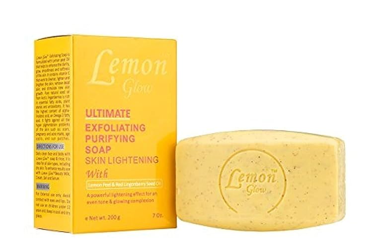 LEMON GLOW Ultimate Exfoliating Soap - 7 Fl Oz Purifying Cleanser for Glowing Skin