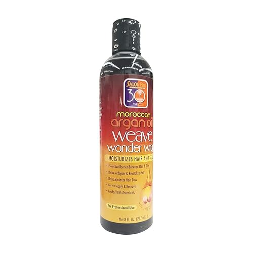 Salonpro 30 Sec Moroccan Argan Oil Weave Wonder Wrap - Black, 8 Fl Oz, Fast-Acting Hair Treatment