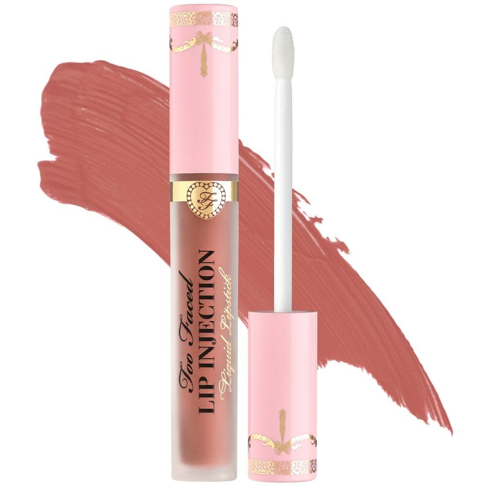 Too Faced Lip Injection Power Plumping Liquid Lipstick, Matte Hydrating, 0.1 Fl Oz, Give 'Em Up