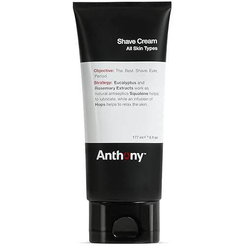 Anthony Shaving Cream For Sensitive Skin - Squalane, Eucalyptus & Spearmint - 6 Fl Oz