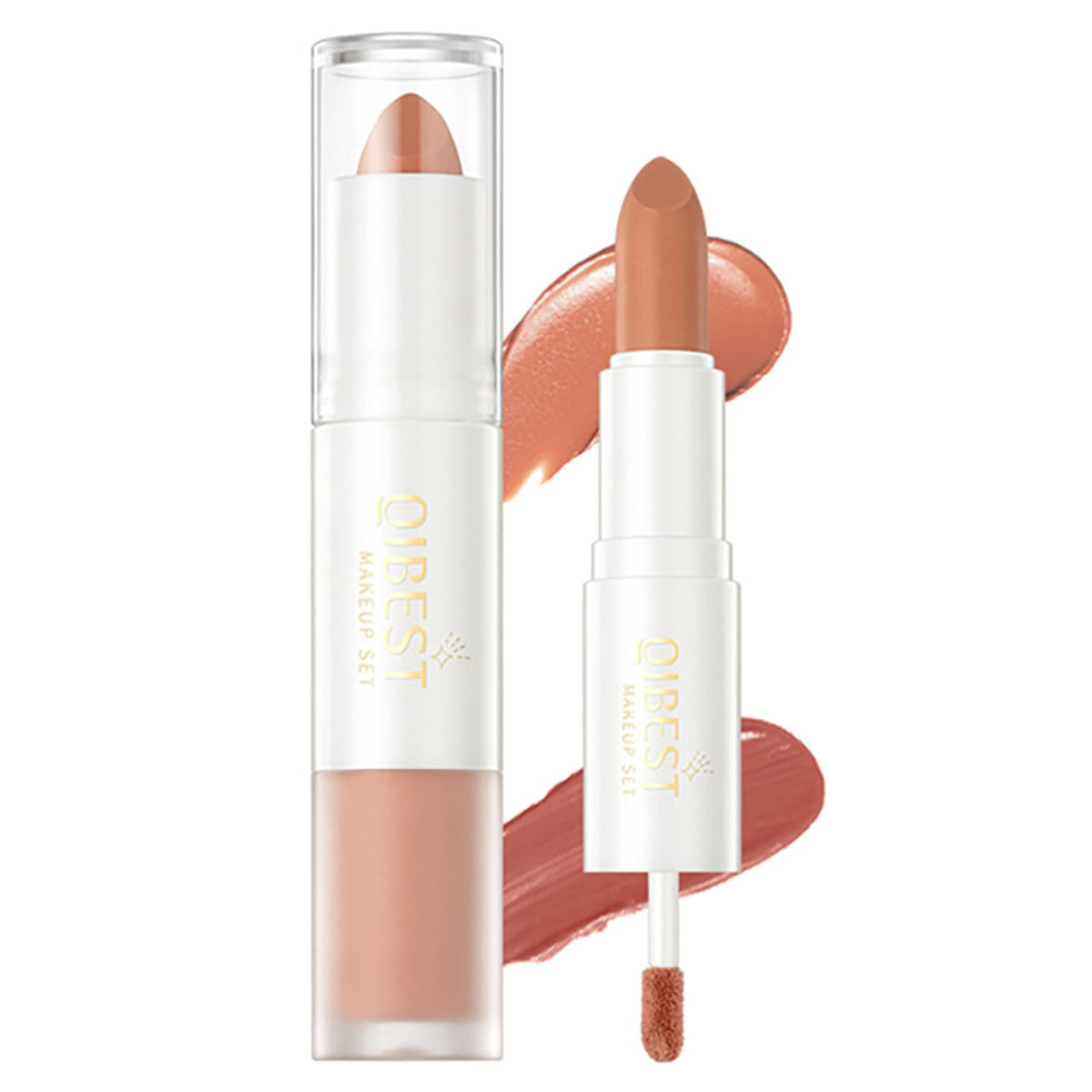 Hwshqy Oo Dual Ended Lipstick & Lip Gloss, 2-In-1 Matte Liquid, Long Lasting, 1