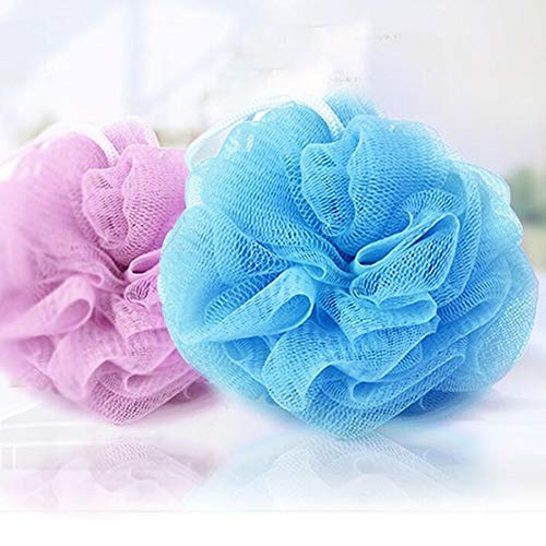 Batill Bath Shower Sponge Pack Of 2 - Soft Mesh Loofahs In Blue & Pink For Soothe Skin