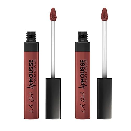 L.A. Girl Lip Mousse Velvet Lip Color - Pack Of 2, Lowkey Glc782 - Long-Lasting & Rich Color