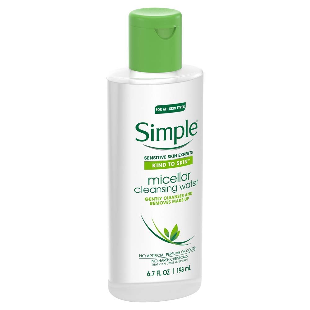 Simple Micellar Cleansing Water, 6.7 Fl Oz - Gentle Facial Cleanser For Sensitive Skin