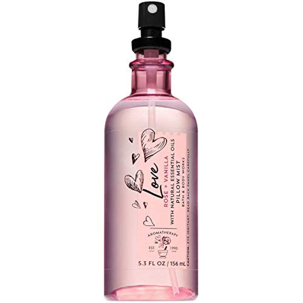 Bath & Body Works Aromatherapy Love Pillow Mist - Rose + Vanilla, 5.3 Fl Oz With Essential Oils