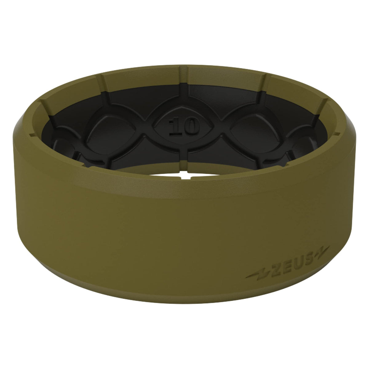 Groove Life Zeus Edge Olive Drab Silicone Ring For Men - Size 14, Comfort Fit, Lifetime Coverage