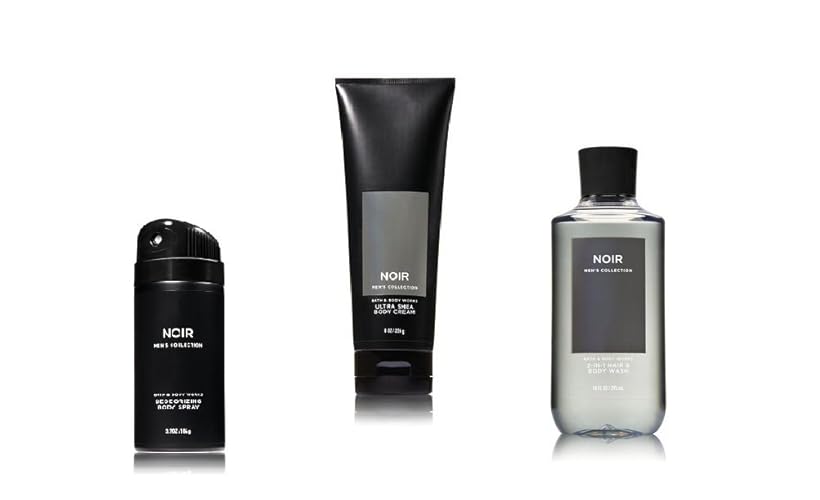 Bath & Body Works Noir Men'S 3-Piece Set: Body Spray, Body Cream & 2-In-1 Wash