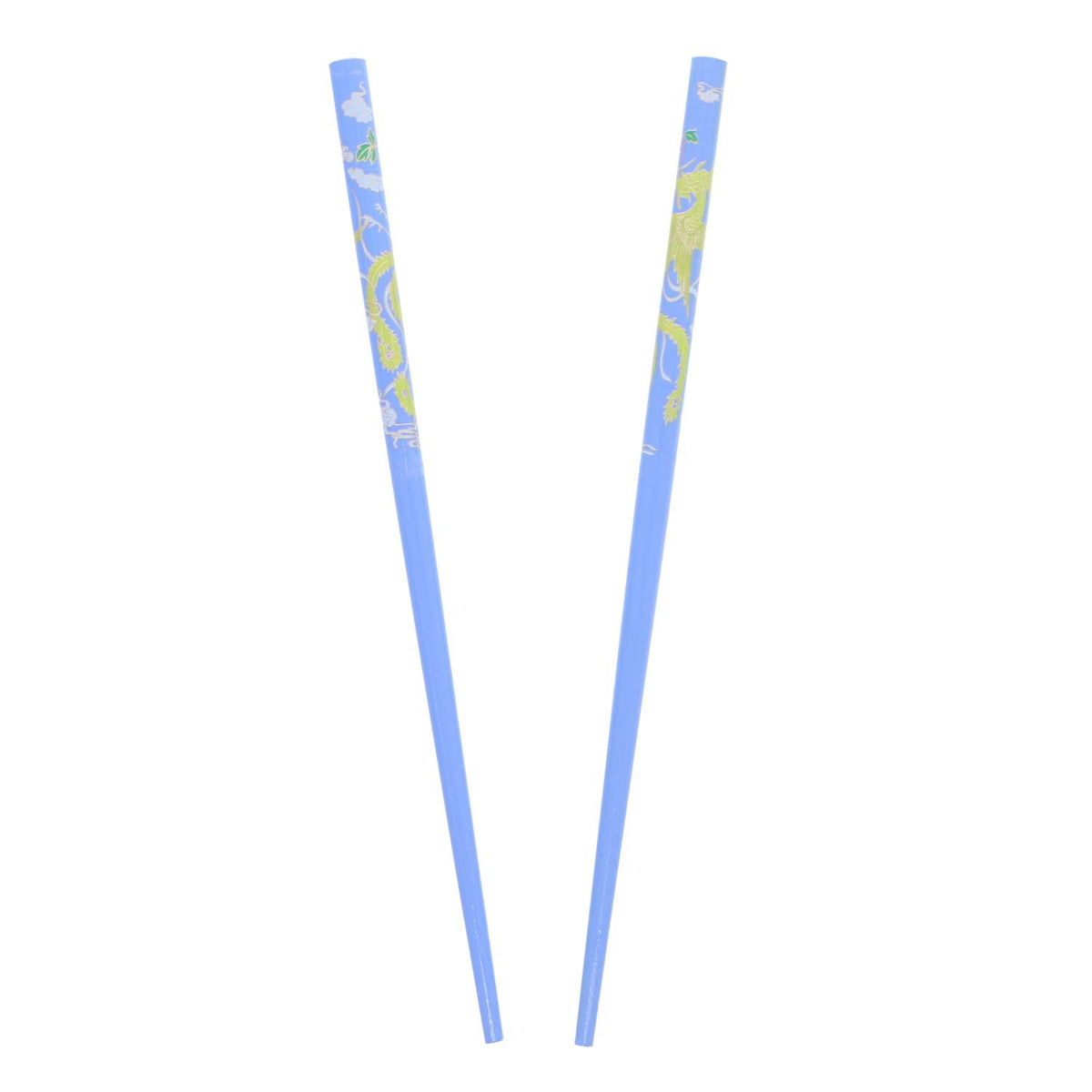 Motique Accessories Blue Wooden Hair Sticks Set with Chinese Dragon Chopsticks - Medium Size