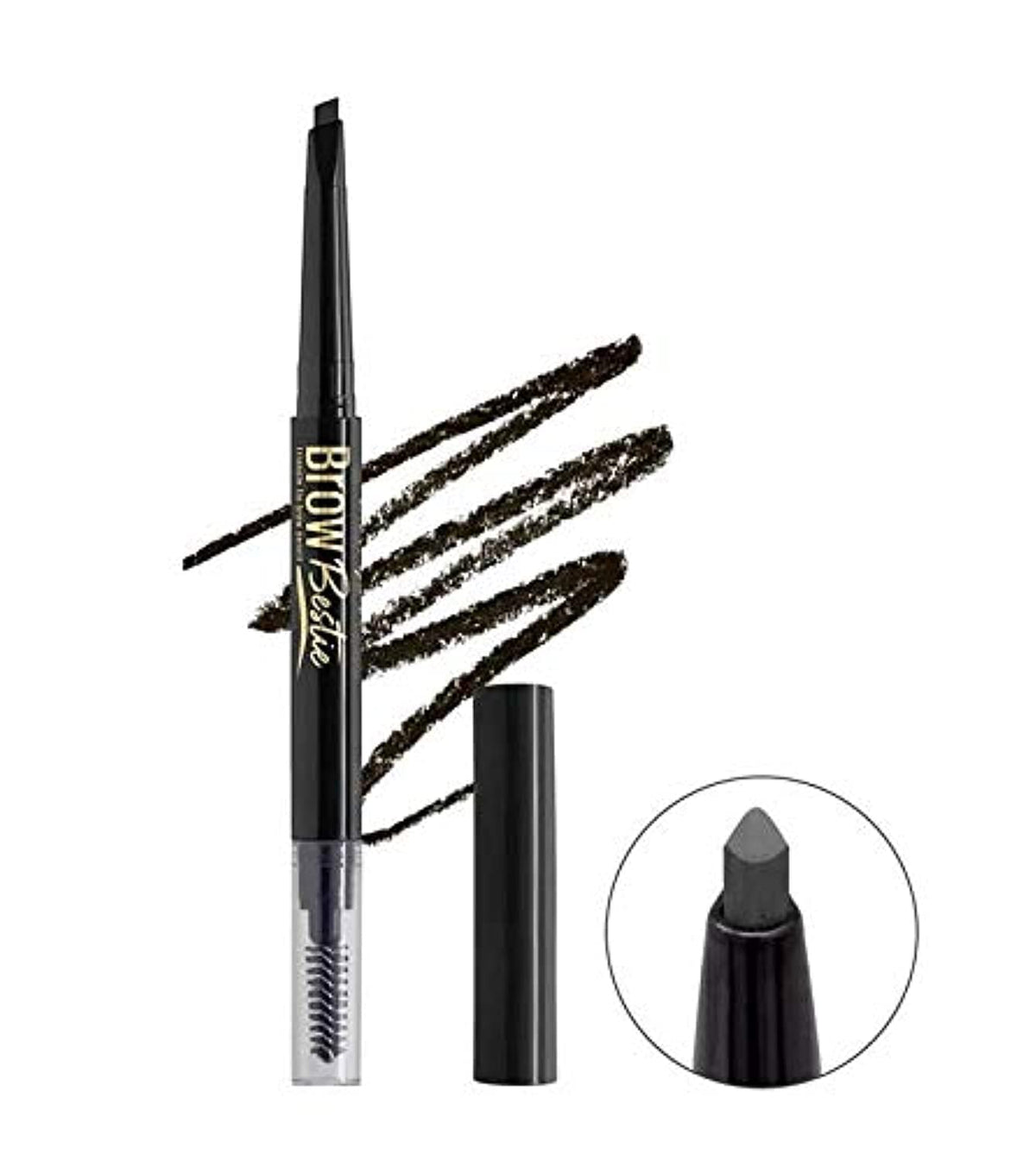 L.A. Girl Brow Bestie Triangular Auto Pencil - Black Brown, 1 Count