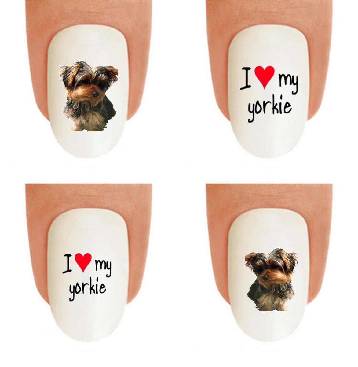 Hipzysticky Yorkie Nail Art Decals - Salon Quality Waterslide Stickers For Diy Nail Designs