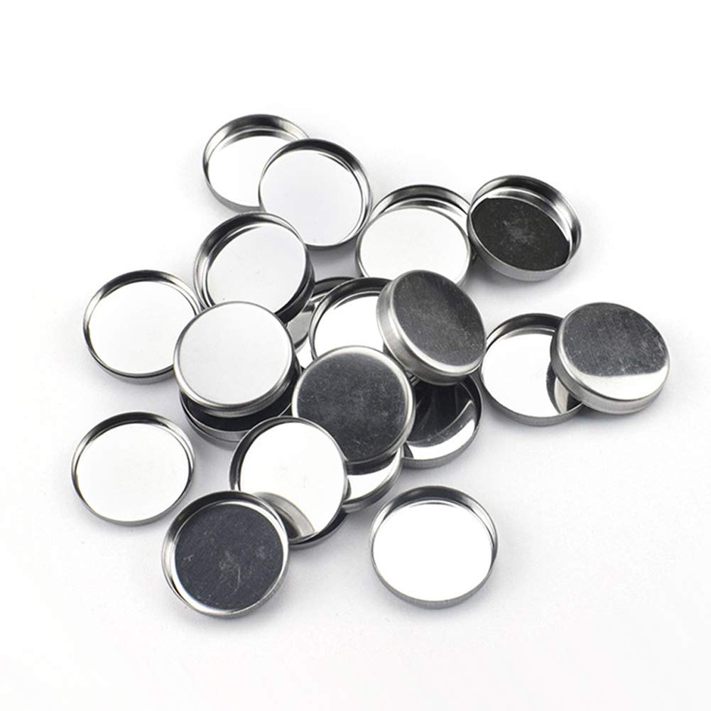 Lasenersm 50 Pcs Round Metal Tin Palette Pans, 26Mm For Magnetic Makeup Eyeshadow Palette