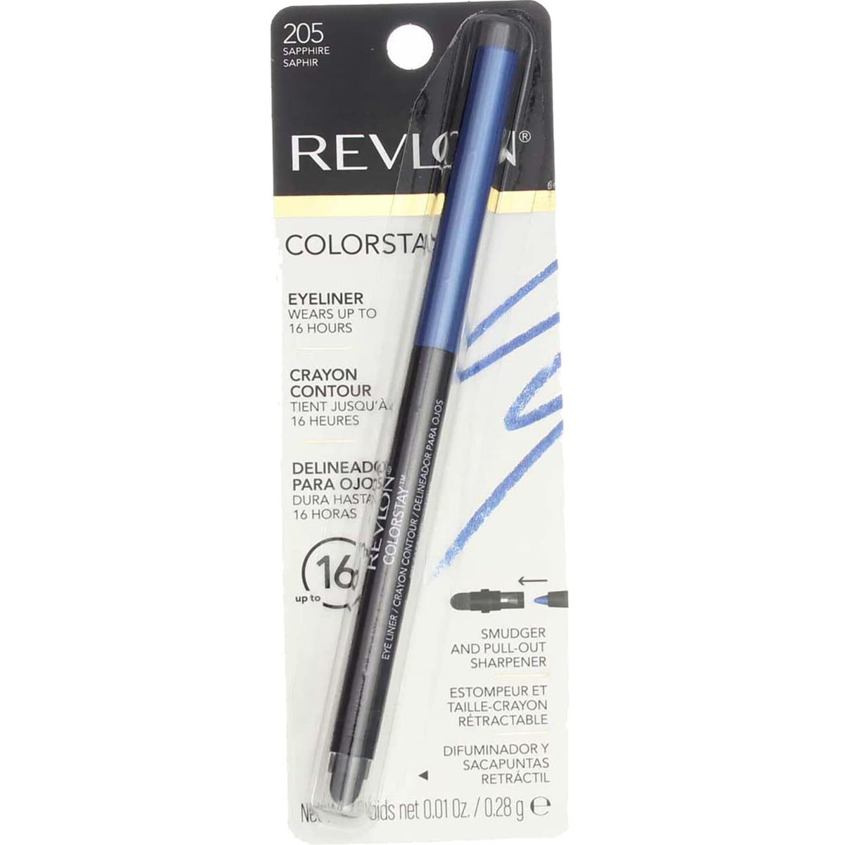 Revlon Colorstay Eye Liner 205 Sapphire - 0.08 Oz Waterproof Long-Lasting Makeup