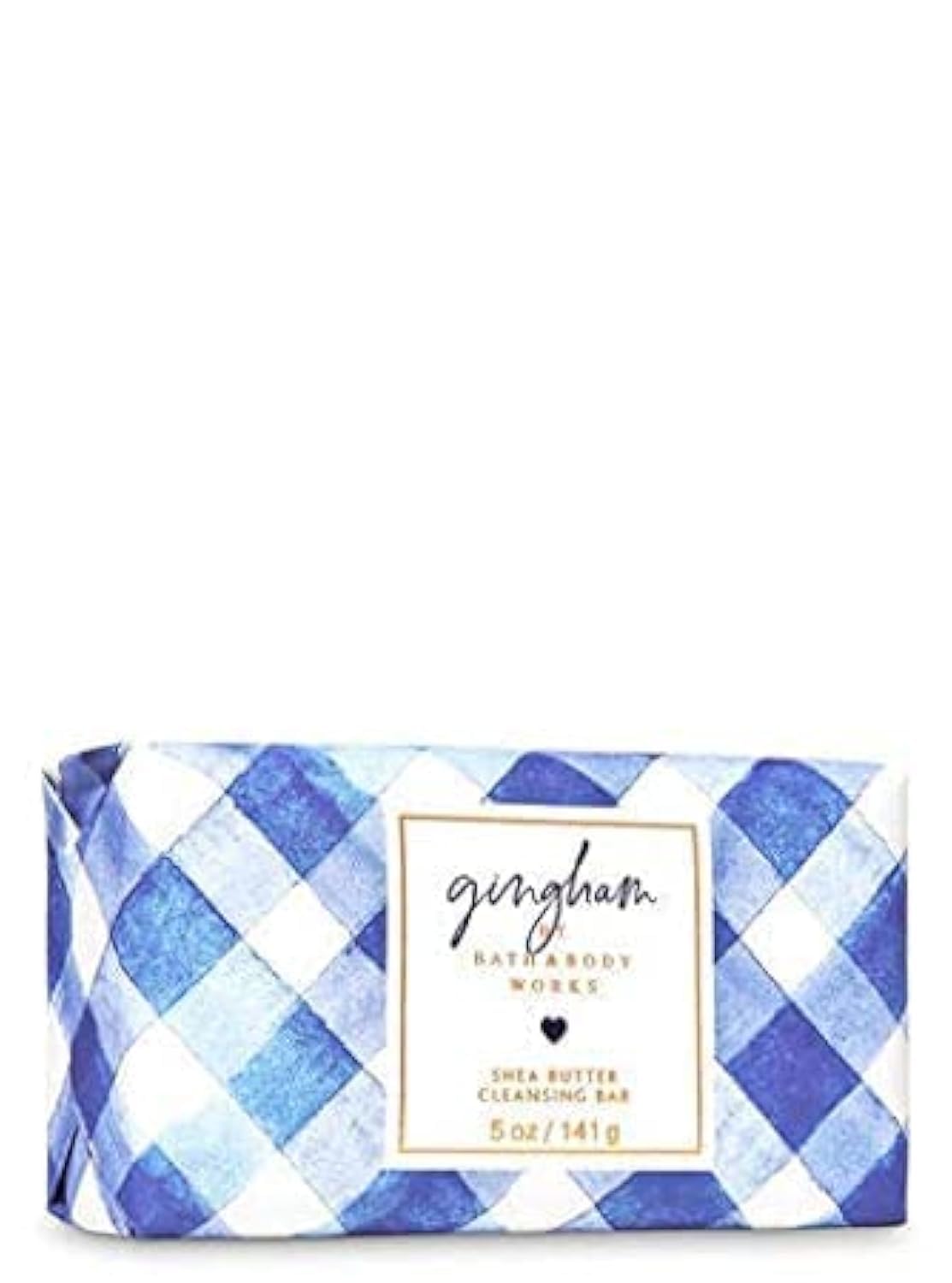 Bath & Body Works Gingham Shea Butter Cleansing Bar, 5 Ounce, Blue Soap