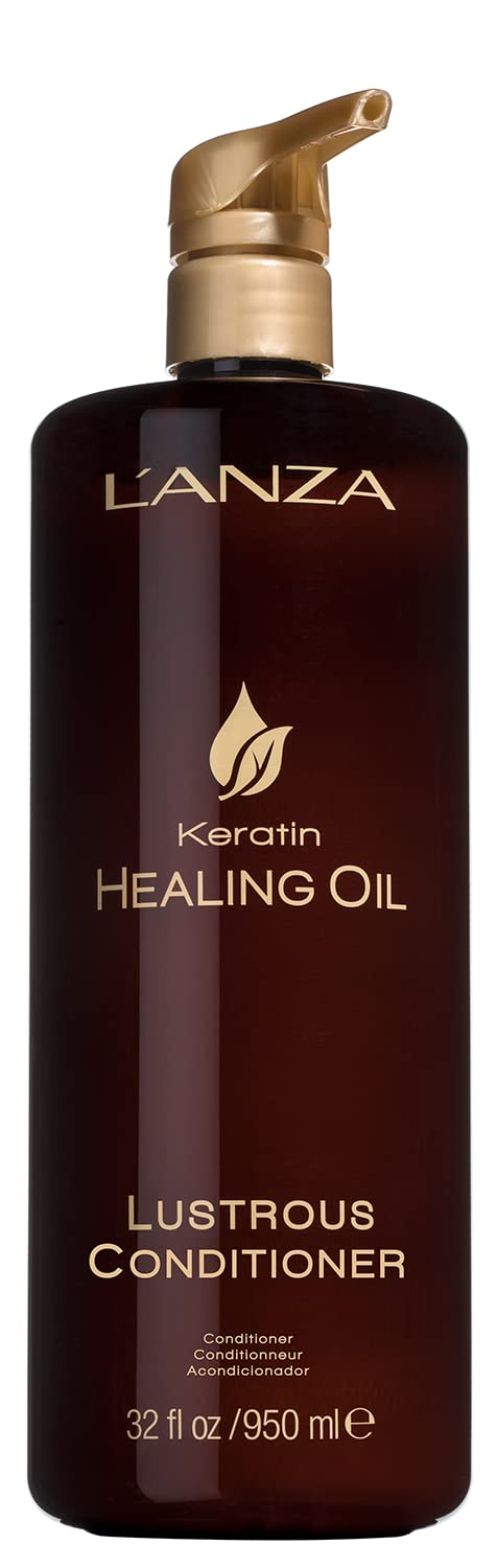 L’Anza Keratin Healing Oil Conditioner - 32 Fl Oz, Lustrous Hair Care For Damaged Hair